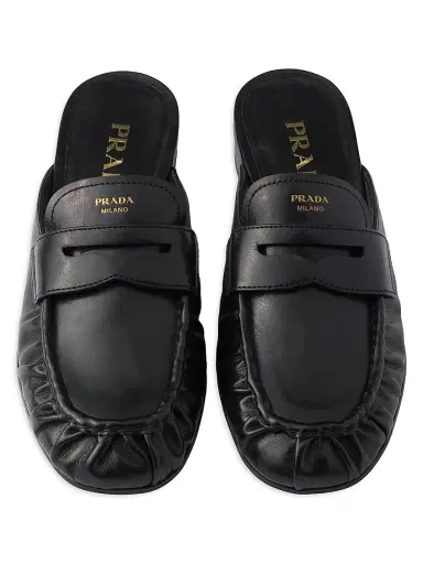 Prada Women's Leather Mules - Black | Thumbnail 2