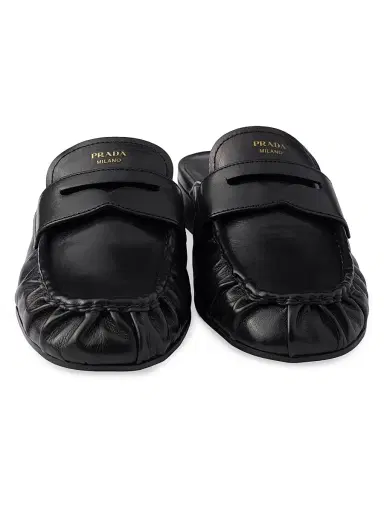 Prada Women's Leather Mules - Black | Thumbnail 4