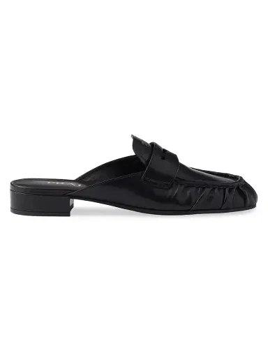 Prada Women's Leather Mules - Black | Thumbnail 1