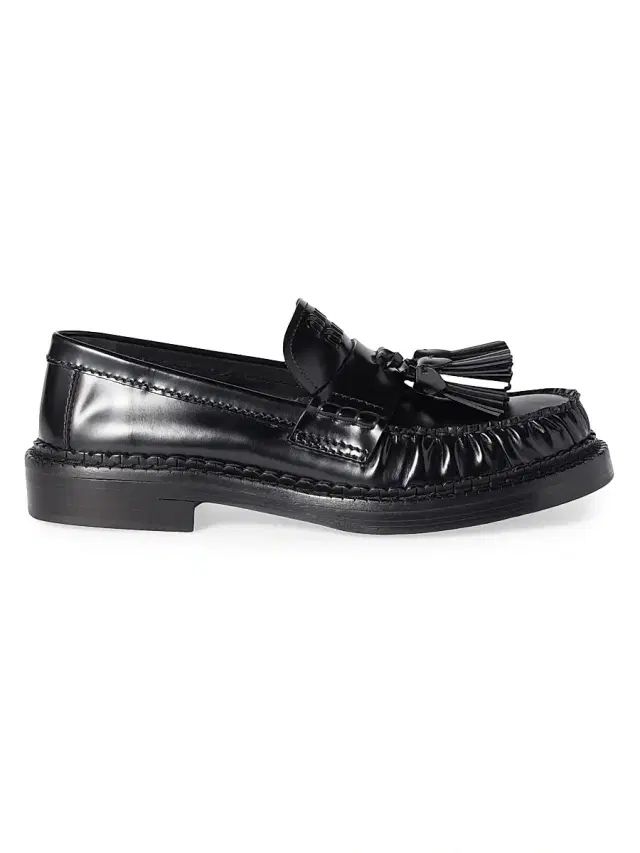 Women's Tassel Loafers in Polished Leather - Black