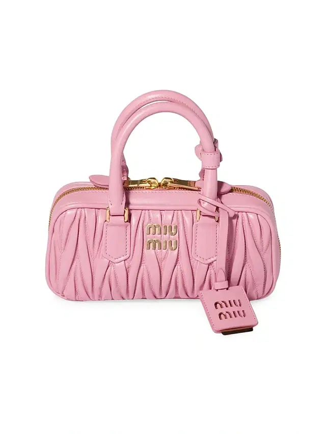 Miu Miu Women's Arcadie Matelasse Nappa Leather Mini Top Handle Bag - Pink