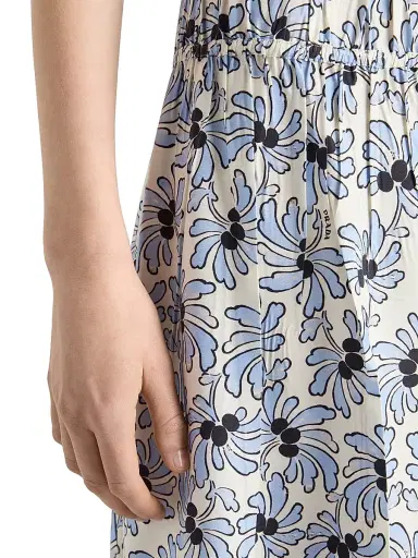 Prada Women's Floral Print Pongé Dress - Blue - Size 4 | Thumbnail 6 Prada Women's Floral Print Pongé Dress - Blue - Size 4 | Thumbnail 6