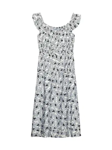 Prada Women's Floral Print Pongé Dress - Blue - Size 4 | Thumbnail 1 Prada Women's Floral Print Pongé Dress - Blue - Size 4 | Thumbnail 1