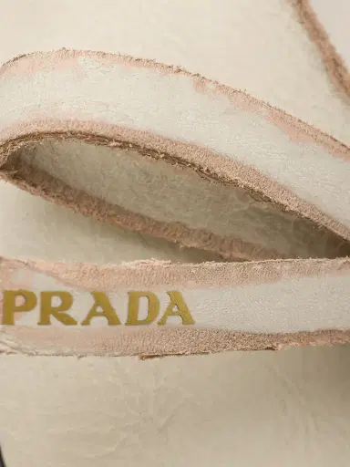 Prada Women's Antiqued Leather Ballerinas - Beige Khaki - Size 7 | Thumbnail 4 Prada Women's Antiqued Leather Ballerinas - Beige Khaki - Size 7 | Thumbnail 4