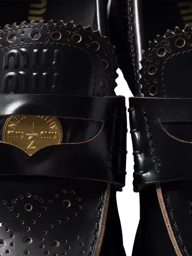 Miu Miu Women's Leather Loafers - Black | Thumbnail 3 Miu Miu Women's Leather Loafers - Black | Thumbnail 3