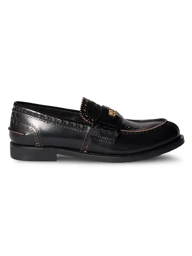 Miu Miu Women's Leather Loafers - Black | Thumbnail 1 Miu Miu Women's Leather Loafers - Black | Thumbnail 1