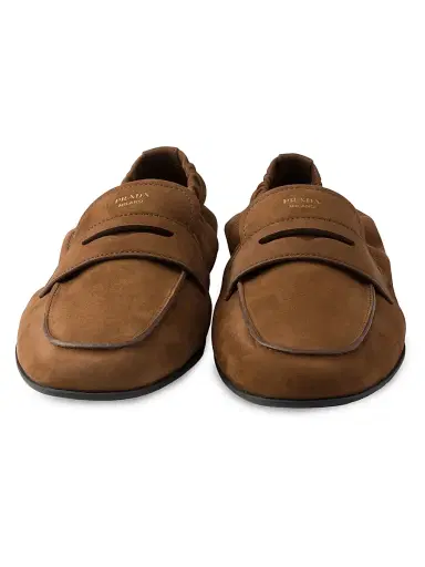 Prada Women's Shuffle Nubuck Leather Loafers - Brown - Size 5 | Thumbnail 2 Prada Women's Shuffle Nubuck Leather Loafers - Brown - Size 5 | Thumbnail 2