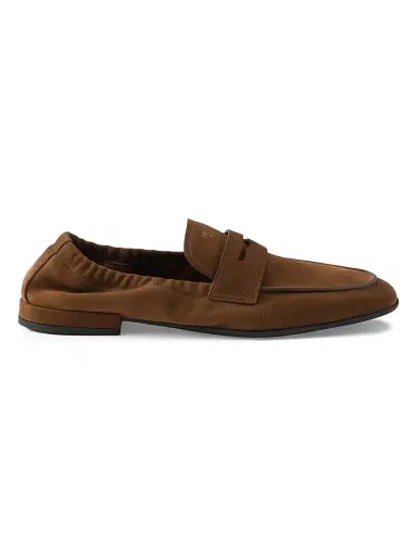 Prada Women's Shuffle Nubuck Leather Loafers - Brown - Size 5 | Thumbnail 1 Prada Women's Shuffle Nubuck Leather Loafers - Brown - Size 5 | Thumbnail 1