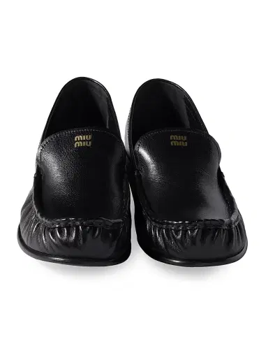Miu Miu Women's Buffalo Leather Loafers - Black - Size 11 | Thumbnail 2 Miu Miu Women's Buffalo Leather Loafers - Black - Size 11 | Thumbnail 2