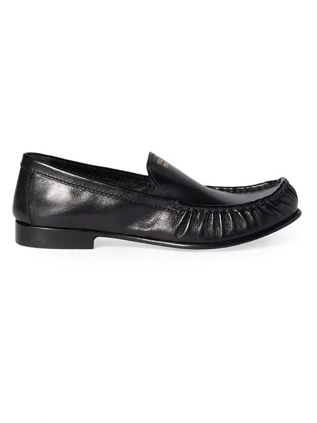 Miu Miu Women's Buffalo Leather Loafers - Black