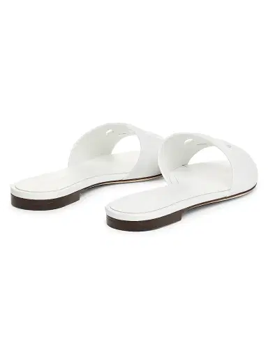Dolce & Gabbana Women's DG Interlocked Leather Sandals - White - Size 11 | Thumbnail 3