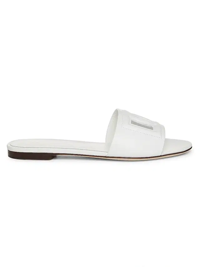 Dolce & Gabbana Women's DG Interlocked Leather Sandals - White