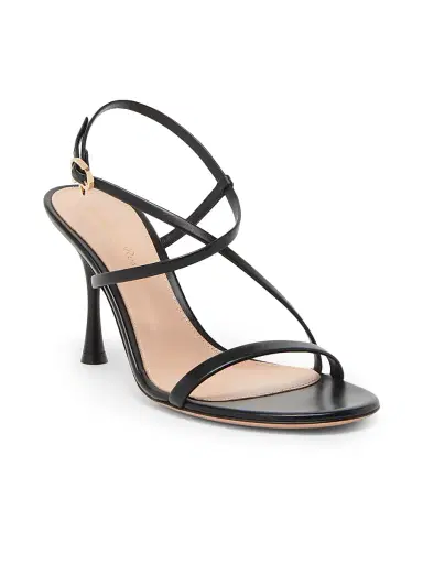 Gianvito Rossi Women's Glove 85MM Leather Slingback Sandals - Black | Thumbnail 2