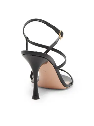 Gianvito Rossi Women's Glove 85MM Leather Slingback Sandals - Black | Thumbnail 3