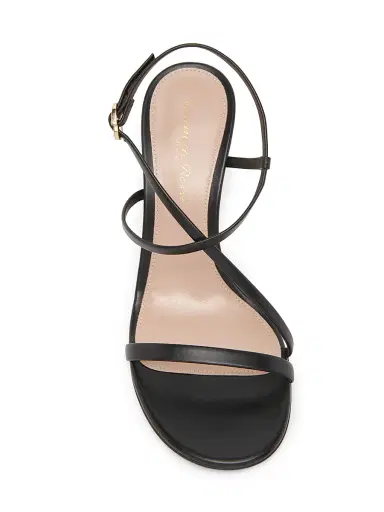 Gianvito Rossi Women's Glove 85MM Leather Slingback Sandals - Black | Thumbnail 4