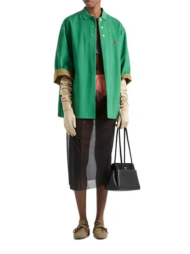 Prada Women's Old Piqué Blouson Jacket | Thumbnail 6