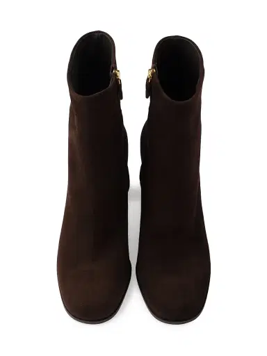 Prada Women's Suede Booties - Brown | Thumbnail 2