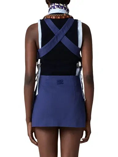 Miu Miu Women's Garment-Dyed Gabardine Mini-Dress | Thumbnail 3