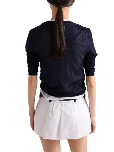 Prada Women's Cashmere and Silk Crew-Neck Sweater - Blue - Size 8 | Thumbnail 3 Prada Women's Cashmere and Silk Crew-Neck Sweater - Blue - Size 8 | Thumbnail 3