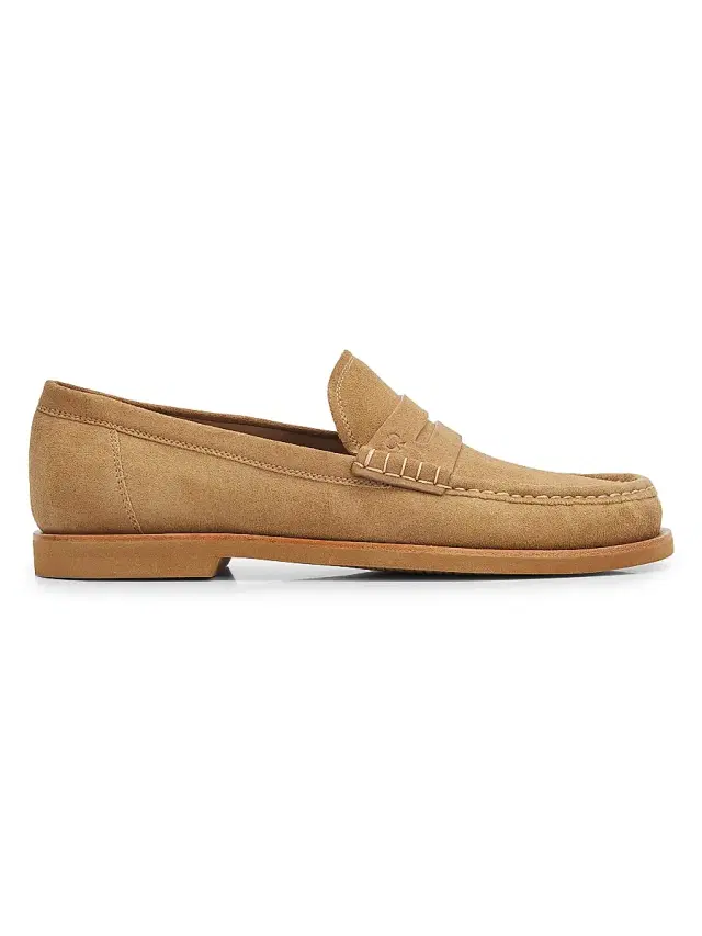 Gianvito Rossi Men's Suede Penny Loafers - Camel