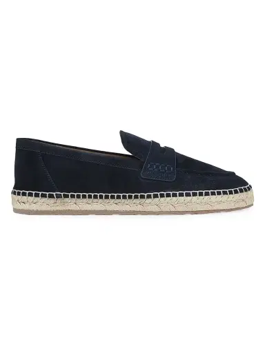 Gianvito Rossi Men's Lido Suede Espadrille Penny Loafers - Dark Blue - Size 12 | Thumbnail 1