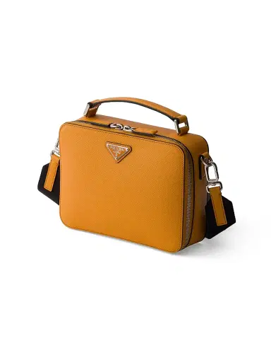 Prada Men's Brique Saffiano Leather Bag - Orange | Thumbnail 2