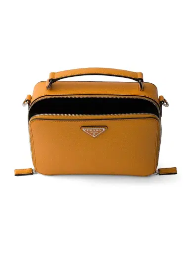 Prada Men's Brique Saffiano Leather Bag - Orange | Thumbnail 4