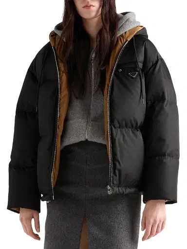 Prada Women's Nylon Down Jacket - Black - Size 6 | Thumbnail 2