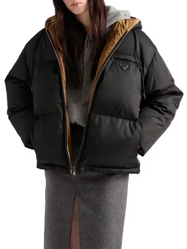 Prada Women's Nylon Down Jacket - Black - Size 6 | Thumbnail 3