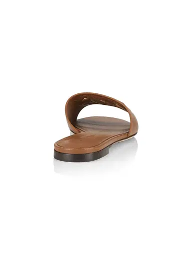 Dolce & Gabbana Women's DG Interlocked Leather Sandals - Marrone - Size 11 | Thumbnail 3