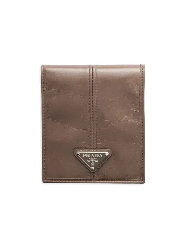 Prada Men's Leather Wallet - Grey