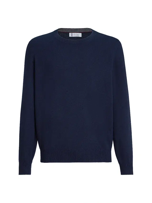 Brunello Cucinelli Men's Cashmere Sweater - Navy Blue