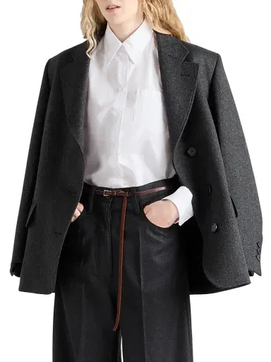 Prada Women's Poplin Shirt - White - Size 6 | Thumbnail 2
