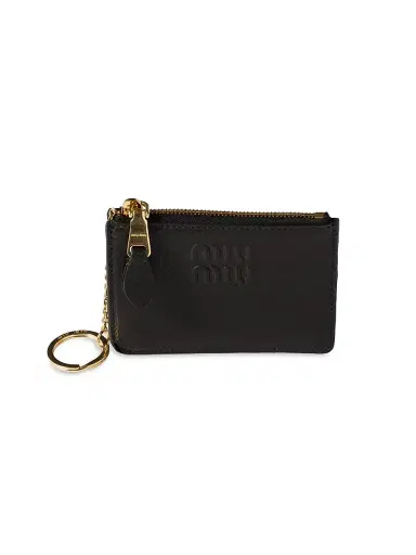 Miu Miu Women's Nappa Leather Card Holder - Black | Thumbnail 2 Miu Miu Women's Nappa Leather Card Holder - Black | Thumbnail 2