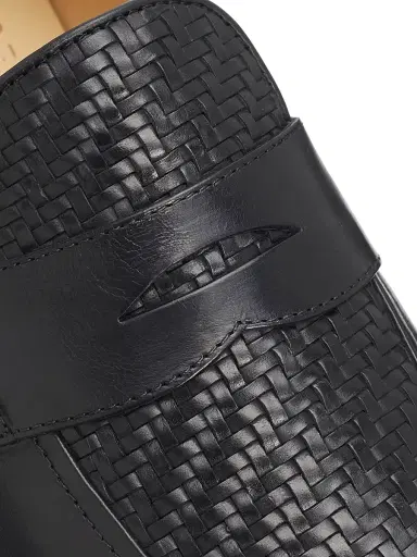 Brunello Cucinelli Men's Woven Leather Penny Loafers | Thumbnail 6 Brunello Cucinelli Men's Woven Leather Penny Loafers | Thumbnail 6