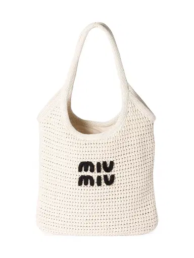 Miu Miu Women's Ivy Raffia-Effect Woven Tote Bag | Thumbnail 1 Miu Miu Women's Ivy Raffia-Effect Woven Tote Bag | Thumbnail 1