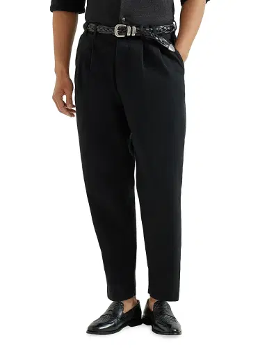 Brunello Cucinelli Men's Garment Dyed Iconic Fit Five Pocket Trousers - Black | Thumbnail 2 Brunello Cucinelli Men's Garment Dyed Iconic Fit Five Pocket Trousers - Black | Thumbnail 2