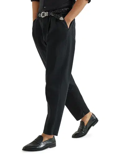 Brunello Cucinelli Men's Garment Dyed Iconic Fit Five Pocket Trousers - Black | Thumbnail 5 Brunello Cucinelli Men's Garment Dyed Iconic Fit Five Pocket Trousers - Black | Thumbnail 5