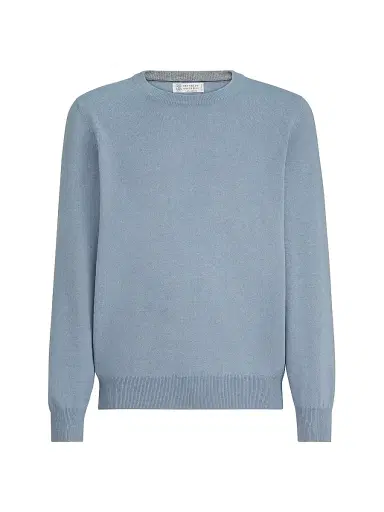 Brunello Cucinelli Men's Cashmere Sweater - Slate | Thumbnail 1 Brunello Cucinelli Men's Cashmere Sweater - Slate | Thumbnail 1