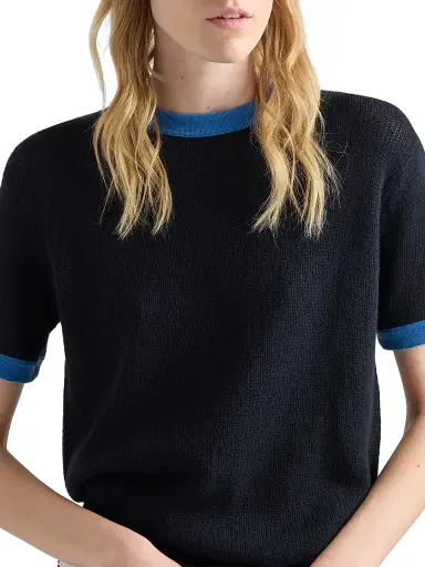 Prada Women's Short-Sleeved Cashmere Sweater - Blue - Size 12 | Thumbnail 3 Prada Women's Short-Sleeved Cashmere Sweater - Blue - Size 12 | Thumbnail 3