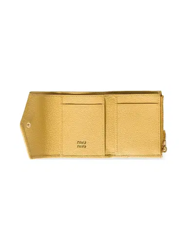 Miu Miu Women's Leather Wallet - Yellow | Thumbnail 2 Miu Miu Women's Leather Wallet - Yellow | Thumbnail 2