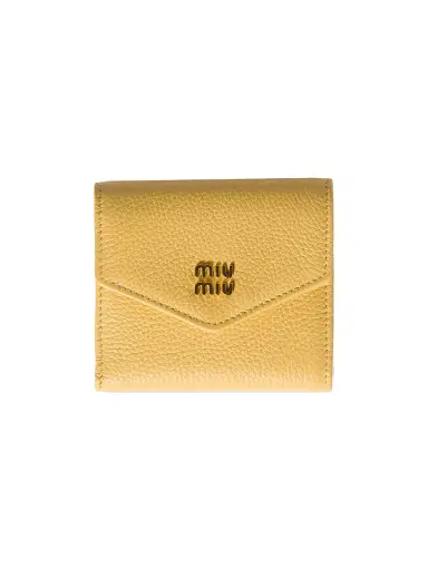 Miu Miu Women's Leather Wallet - Yellow | Thumbnail 1 Miu Miu Women's Leather Wallet - Yellow | Thumbnail 1