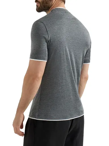Brunello Cucinelli Men's Silk and Cotton Jersey Crew Neck T-Shirt | Thumbnail 3