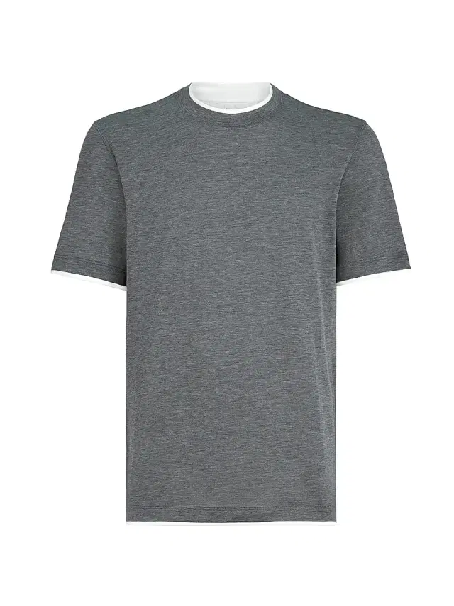 Brunello Cucinelli Men's Silk and Cotton Jersey Crew Neck T-Shirt