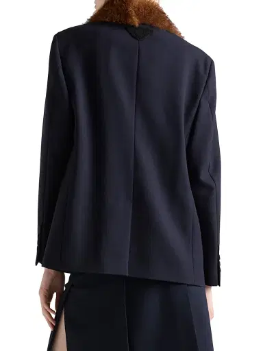 Prada Women's Single-Breasted Rush Stitch Jacket - Blue - Size 2 | Thumbnail 3