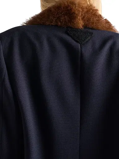 Prada Women's Single-Breasted Rush Stitch Jacket - Blue - Size 2 | Thumbnail 5