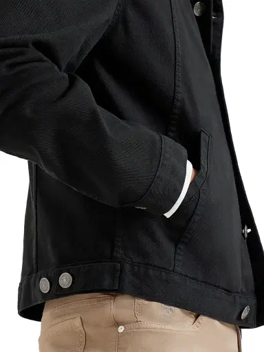 Brunello Cucinelli Men's Garment Dyed Outerwear Jacket in Comfort Cotton Lightweight Denim - Black - Size 38 | Thumbnail 4 Brunello Cucinelli Men's Garment Dyed Outerwear Jacket in Comfort Cotton Lightweight Denim - Black - Size 38 | Thumbnail 4