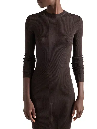 Prada Women's Wool Dress - Brown | Thumbnail 4 Prada Women's Wool Dress - Brown | Thumbnail 4