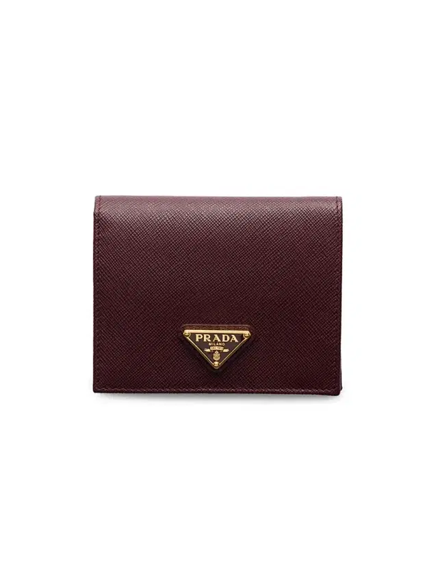 Prada Women's  Saffiano Leather Wallet - Dark Red