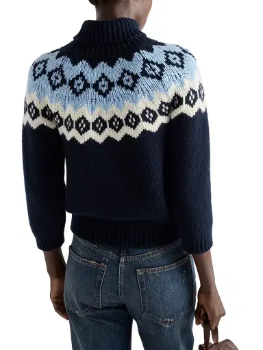 Prada Women's Wool and Cashmere Sweater - Blue - Size 6 | Thumbnail 3